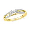 Image 1 : 1/6 CTW Round Diamond Solitaire Open-shank Bridal Wedding Engagement Ring 10kt Yellow Gold - REF-20F