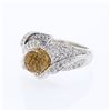 Image 1 : 4.39 CTW Citrine & Diamond Ring 14K White Gold - REF-82K7W