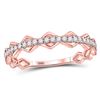 Image 1 : 1/5 CTW Round Diamond Link Stackable Ring 10kt Rose Gold - REF-16X8T
