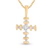 Image 1 : 1/8 CTW Round Diamond Cross Pendant 10kt Yellow Gold - REF-7X5T