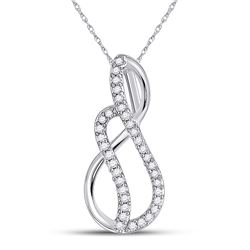 1/10 CTW Round Diamond Infinity Pendant 10kt White Gold - REF-7W5F