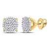 Image 1 : 1/3 CTW Round Diamond Circle Cluster Stud Earrings 10kt Yellow Gold - REF-20X9T