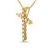 Image 2 : 1/2 CTW Round Diamond Cross Pendant 14kt Yellow Gold - REF-30H3W