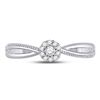 Image 2 : 1/10 CTW Round Diamond Solitaire Promise Bridal Ring 10kt White Gold - REF-13X2T