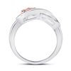 Image 3 : 1/20 CTW Round Diamond Rose-tone Heart Infinity Ring 10kt White Gold - REF-15Y5X
