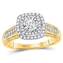 1/2 CTW Round Diamond Solitaire Bridal Wedding Engagement Ring 14kt Yellow Gold - REF-71W9F