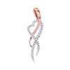 Image 1 : 1/8 CTW Round Diamond Heart Pendant 10kt Rose Gold - REF-9H6W