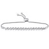 Image 1 : 1/2 CTW Round Pave-set Diamond Single Row Bolo Bracelet 10kt White Gold - REF-60M3A