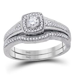 1/3 CTW Round Diamond Bridal Wedding Engagement Ring 10kt White Gold - REF-45R6H