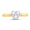 Image 3 : 1/2 CTW Round Diamond Heart Cluster Ring 10kt Yellow Gold - REF-47W9F