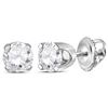 Image 1 : 1/2 CTW Round Diamond Solitaire Earrings 14kt White Gold - REF-39A3N