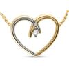 Image 1 : 0.03 CTW Round Diamond Heart Pendant 10kt Two-tone Gold - REF-7W5F