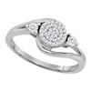 Image 1 : 1/10 CTW Round Diamond Concentric Cluster Ring 10kt White Gold - REF-13H2W