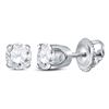 Image 1 : 3/8 CTW Round Diamond Solitaire Earrings 14kt White Gold - REF-30R3H