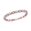 Image 1 : 1/8 CTW Round Diamond Vintage Stackable Ring 14kt Rose Gold - REF-14R4H