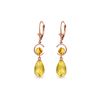 Image 1 : Genuine 11 ctw Citrine Earrings 14KT Rose Gold - REF-46N7R