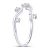 Image 3 : 1/8 CTW Round Diamond Wave Stackable Ring 10kt White Gold - REF-16W8F