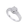 Image 1 : 1/4 CTW Round Diamond Cluster Bridal Wedding Engagement Ring 10kt White Gold - REF-18K3R