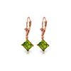 Image 1 : Genuine 3.2 ctw Peridot Earrings 14KT Rose Gold - REF-30M2T