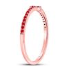 Image 3 : 1/6 CTW Round Ruby Cross Stackable Ring 10kt Rose Gold - REF-10A8N