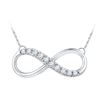 Image 1 : 1/10 CTW Round Diamond Infinity Pendant 10kt White Gold - REF-18X3T