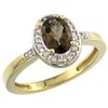 Image 1 : 1.15 CTW Quartz & Diamond Ring 14K Yellow Gold - REF-37H9M