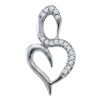 Image 1 : 1/20 CTW Round Diamond Small Heart Pendant 10kt White Gold - REF-4R8H