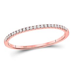 1/8 CTW Round Diamond Timeless Stackable Ring 10kt Rose Gold - REF-14T4K