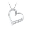 Image 1 : 1/6 CTW Round Diamond Heart Pendant 10kt White Gold - REF-15N5Y