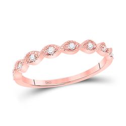 1/10 CTW Round Diamond Twist Stackable Ring 14kt Rose Gold - REF-16T8K