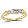 Image 3 : 1/10 CTW His & Hers Round Diamond Solitaire Matching Bridal Wedding Ring 10kt Yellow Gold - REF-28W8