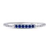 Image 2 : 1/20 CTW Round Blue Sapphire Beaded Stackable Ring 10kt White Gold - REF-7H5W