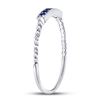 Image 3 : 1/20 CTW Round Blue Sapphire Beaded Stackable Ring 10kt White Gold - REF-7H5W