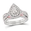 1 CTW Pear Diamond Bridal Wedding Engagement Ring 14kt White Gold - REF-132Y3X