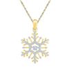 Image 1 : 1/6 CTW Round Diamond Snowflake Winter Cluster Pendant 10kt Yellow Gold - REF-18H3W