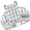 2 CTW Round Diamond Cindys Dream Cluster Bridal Wedding Engagement Ring 10kt White Gold - REF-115M8A