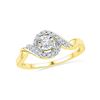 Image 1 : 1/6 CTW Round Diamond Solitaire Twist Promise Bridal Ring 10kt Yellow Gold - REF-16W8F