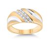Image 1 : 1/8 CTW Mens Round Diamond Wedding Ring 14kt Yellow Gold - REF-24T3K
