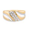 Image 2 : 1/8 CTW Mens Round Diamond Wedding Ring 14kt Yellow Gold - REF-24T3K