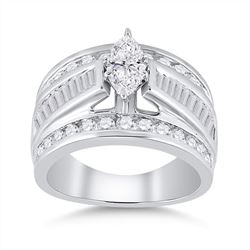 2 CTW Marquise Diamond Solitaire Bridal Wedding Engagement Ring 14kt White Gold - REF-215Y9X