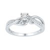 Image 1 : 1/8 CTW Round Diamond Solitaire Bridal Wedding Engagement Ring 10kt White Gold - REF-18Y3X
