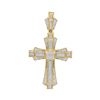Image 1 : 1 CTW Mens Round Diamond Cross Saint John Charm Pendant 10kt Yellow Gold - REF-113Y9X