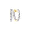 Image 1 : 1/5 CTW Round Diamond Hoop Earrings 10kt Yellow Gold - REF-13Y2X