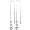 Image 1 : 1/5 CTW Round Diamond Triple Dangling Heart Threader Earrings 10kt White Gold - REF-21F5M