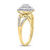 Image 3 : 1/6 CTW Round Diamond Cluster Ring 10kt Yellow Gold - REF-16H2W