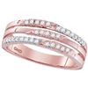 Image 1 : 1/5 CTW Round Diamond 3-row Ring 10kt Rose Gold - REF-24M3A
