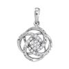 Image 1 : 1/10 CTW Round Diamond Cluster Pendant 10kt White Gold - REF-11H9W