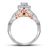 Image 2 : 1 CTW Round Diamond Bridal Wedding Engagement Ring 14kt Two-tone Gold - REF-120W3F