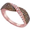 Image 1 : 1/2 CTW Round Brown Diamond Crossover Ring 10kt Rose Gold - REF-31M5A