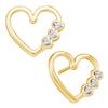 Image 1 : 1/20 CTW Round Diamond Heart Earrings 10kt Yellow Gold - REF-11Y9X